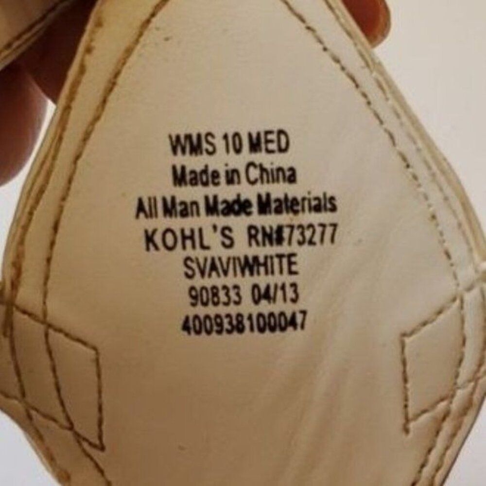 Simply Vera Wang Sandals Shoes White Flat Woman's WOMEN'S Size 10 - Picture 11 of 13